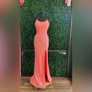 Primavera Couture Coral Prom Dress
